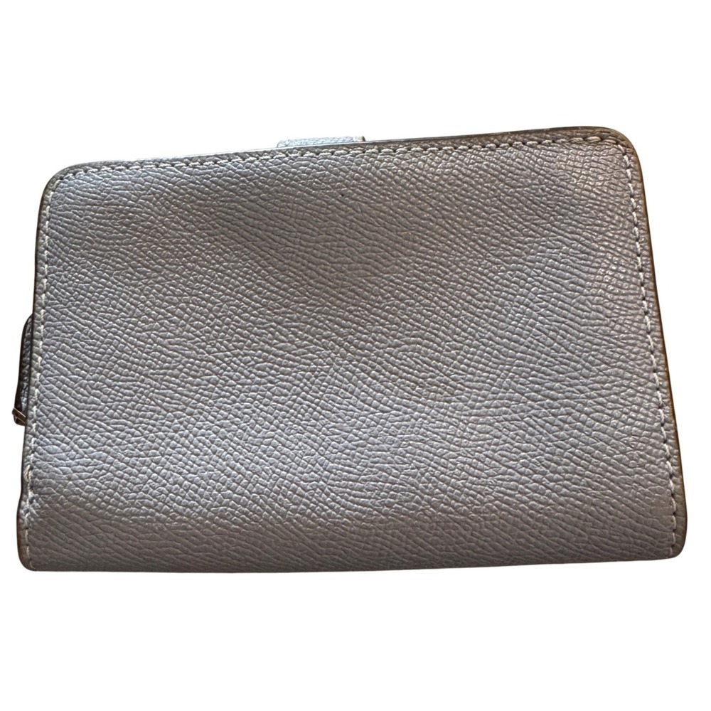 Coach Womens Bifold Wallet Small Blue Crossgrain Leather Snap Closure Classic - Picture 4 of 15